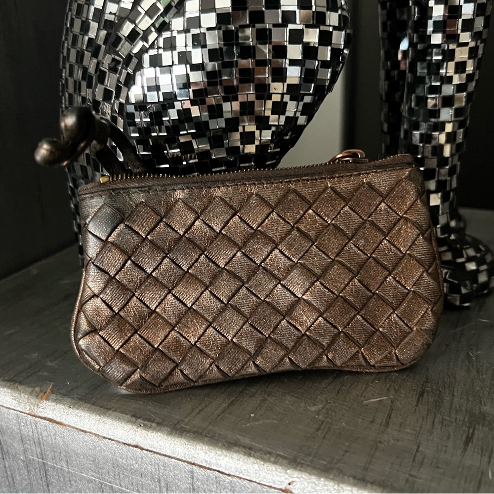 Bottega Veneta Rose Metallic Pouch